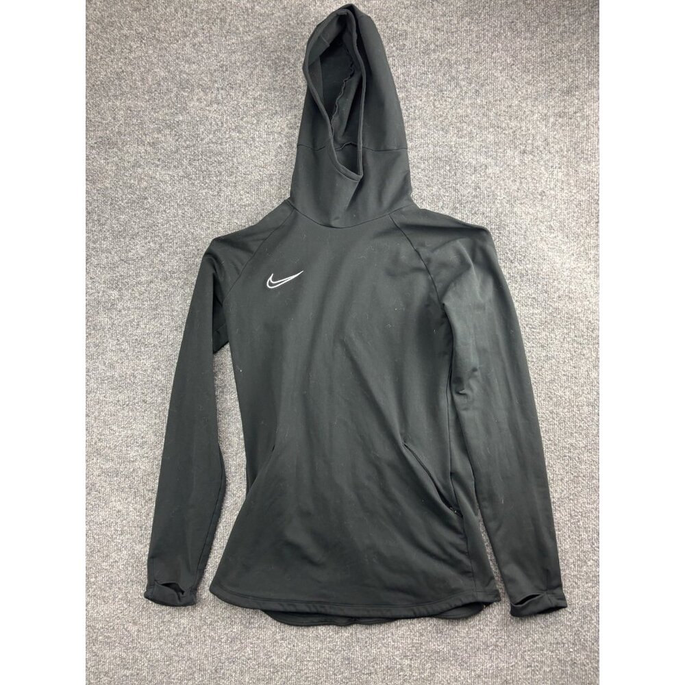 Nike Dri-Fit Hoodie Women's S Black Slim Fit Fleece Lined Pullover Thumb Holes